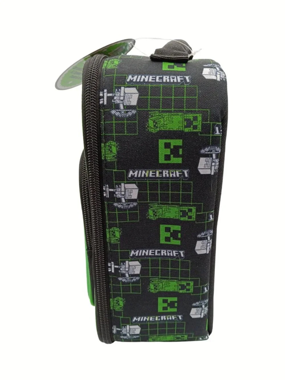 Official World of Minecraft Creeper Kids Insulated Lunch Bag w/ Big Front Pocket